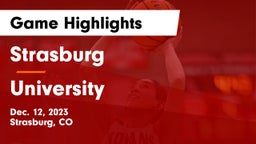 Strasburg  vs University  Game Highlights - Dec. 12, 2023