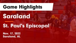 Saraland  vs St. Paul's Episcopal  Game Highlights - Nov. 17, 2022