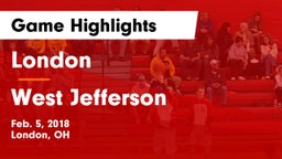 London  vs West Jefferson  Game Highlights - Feb. 5, 2018