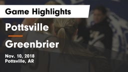 Pottsville  vs Greenbrier Game Highlights - Nov. 10, 2018