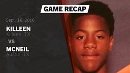 Recap: Killeen  vs. McNeil  2016