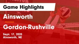 Ainsworth  vs Gordon-Rushville  Game Highlights - Sept. 17, 2020