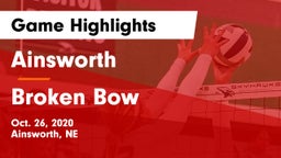 Ainsworth  vs Broken Bow  Game Highlights - Oct. 26, 2020