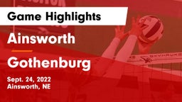 Ainsworth  vs Gothenburg  Game Highlights - Sept. 24, 2022