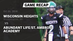 Recap: Wisconsin Heights  vs. Abundant Life/St. Ambrose Academy 2016