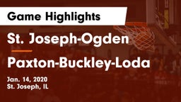 St. Joseph-Ogden  vs Paxton-Buckley-Loda  Game Highlights - Jan. 14, 2020