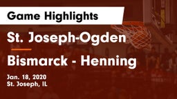 St. Joseph-Ogden  vs Bismarck - Henning Game Highlights - Jan. 18, 2020