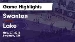 Swanton  vs Lake  Game Highlights - Nov. 27, 2018