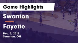 Swanton  vs Fayette  Game Highlights - Dec. 3, 2018
