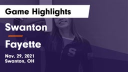 Swanton  vs Fayette  Game Highlights - Nov. 29, 2021