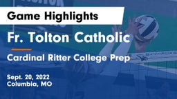 Fr. Tolton Catholic  vs Cardinal Ritter College Prep  Game Highlights - Sept. 20, 2022