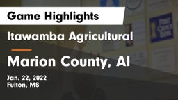 Itawamba Agricultural  vs Marion County, Al Game Highlights - Jan. 22, 2022