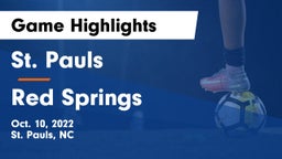 St. Pauls  vs Red Springs Game Highlights - Oct. 10, 2022