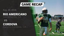 Recap: Rio Americano  vs. Cordova  2016