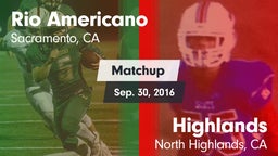 Matchup: Rio Americano High vs. Highlands  2016