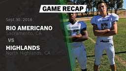 Recap: Rio Americano  vs. Highlands  2016