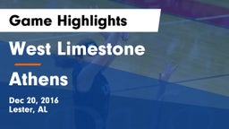 West Limestone  vs Athens  Game Highlights - Dec 20, 2016