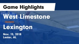 West Limestone  vs Lexington  Game Highlights - Nov. 15, 2018