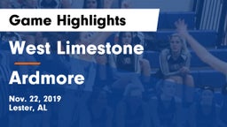 West Limestone  vs Ardmore  Game Highlights - Nov. 22, 2019