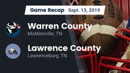 Recap: Warren County  vs. Lawrence County  2019