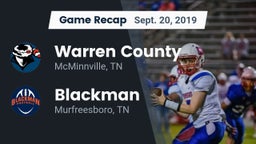 Recap: Warren County  vs. Blackman  2019