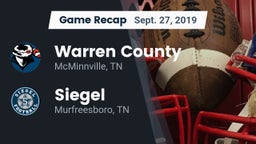 Recap: Warren County  vs. Siegel  2019