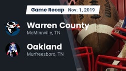 Recap: Warren County  vs. Oakland  2019