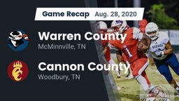 Recap: Warren County  vs. Cannon County  2020