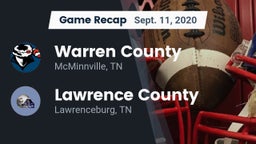 Recap: Warren County  vs. Lawrence County  2020