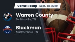 Recap: Warren County  vs. Blackman  2020