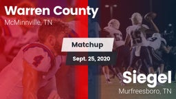 Matchup: Warren County High vs. Siegel  2020
