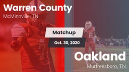 Matchup: Warren County High vs. Oakland  2020
