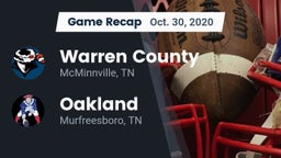 Recap: Warren County  vs. Oakland  2020