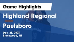 Highland Regional  vs Paulsboro  Game Highlights - Dec. 28, 2023