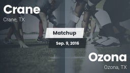 Matchup: Crane  vs. Ozona  2016