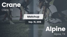 Matchup: Crane  vs. Alpine  2016