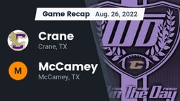 Recap: Crane  vs. McCamey  2022