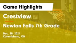 Crestview  vs Newton Falls 7th Grade Game Highlights - Dec. 20, 2021
