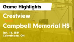 Crestview  vs Campbell Memorial HS Game Highlights - Jan. 18, 2024