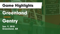 Greenland  vs Gentry Game Highlights - Jan. 9, 2018