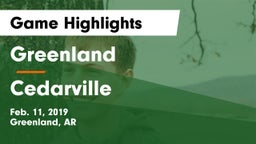 Greenland  vs Cedarville  Game Highlights - Feb. 11, 2019