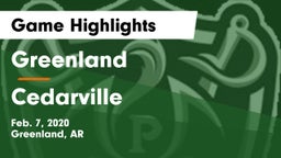 Greenland  vs Cedarville Game Highlights - Feb. 7, 2020