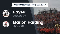 Recap: Hayes  vs. Marion Harding  2019