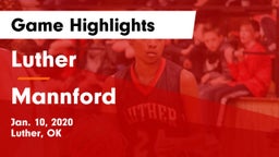 Luther  vs Mannford  Game Highlights - Jan. 10, 2020