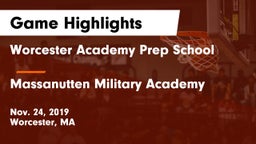 Worcester Academy Prep School vs Massanutten Military Academy Game Highlights - Nov. 24, 2019