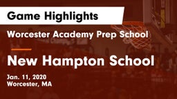 Worcester Academy Prep School vs New Hampton School  Game Highlights - Jan. 11, 2020