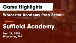 Worcester Academy Prep School vs Suffield Academy Game Highlights - Jan. 29, 2020