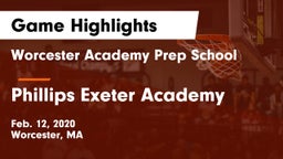 Worcester Academy Prep School vs Phillips Exeter Academy  Game Highlights - Feb. 12, 2020