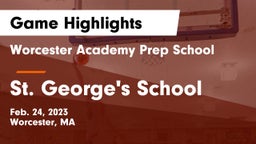 Worcester Academy Prep School vs St. George's School Game Highlights - Feb. 24, 2023