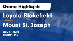 Loyola Blakefield  vs Mount St. Joseph  Game Highlights - Oct. 17, 2023